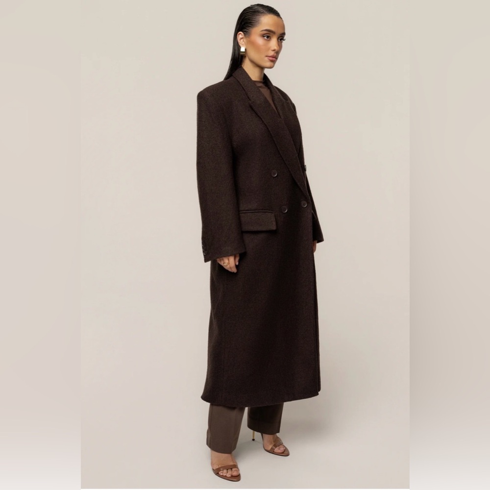 JLUXLABEL CHOCOLATE OVERSIZE DOUBLE BREASTE.